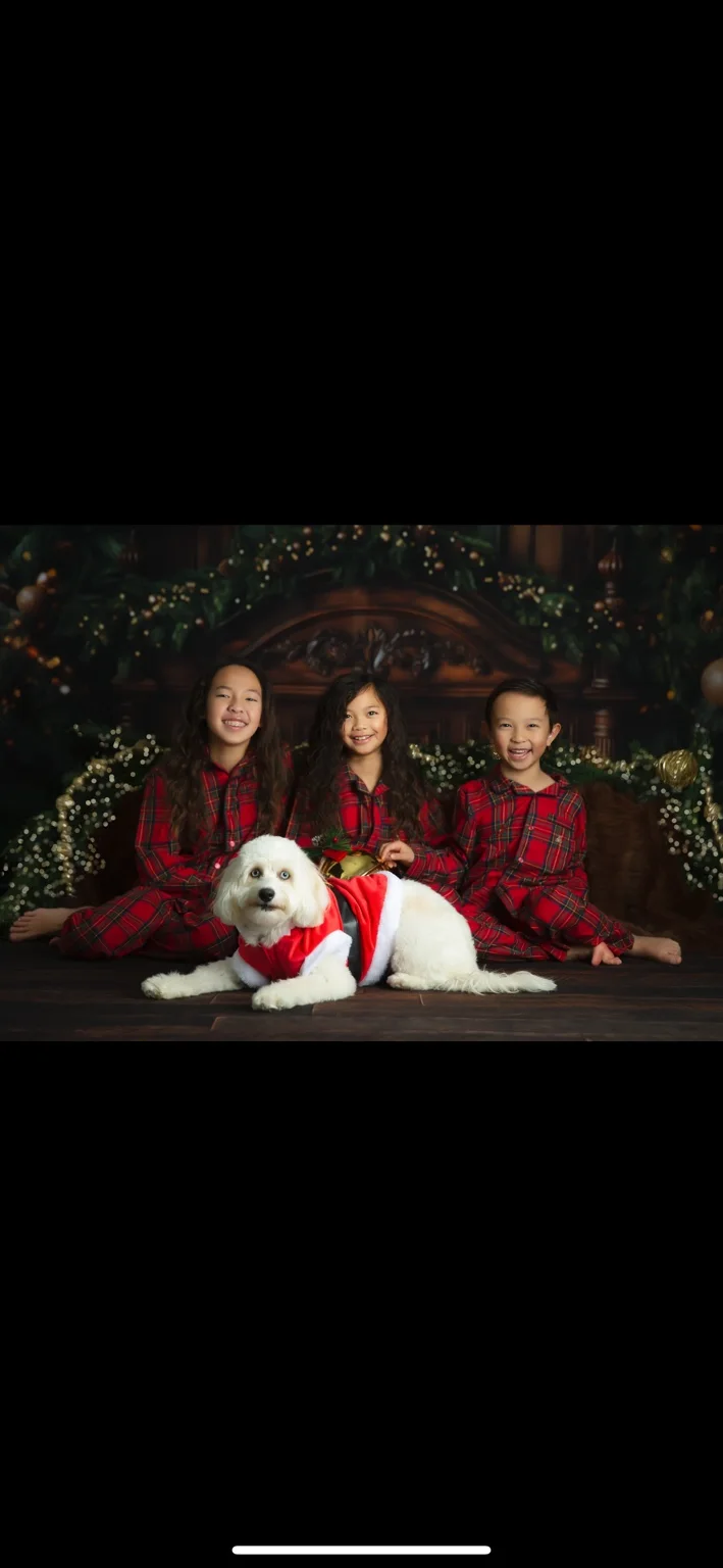 A family spending time with their Dorenlee doodle